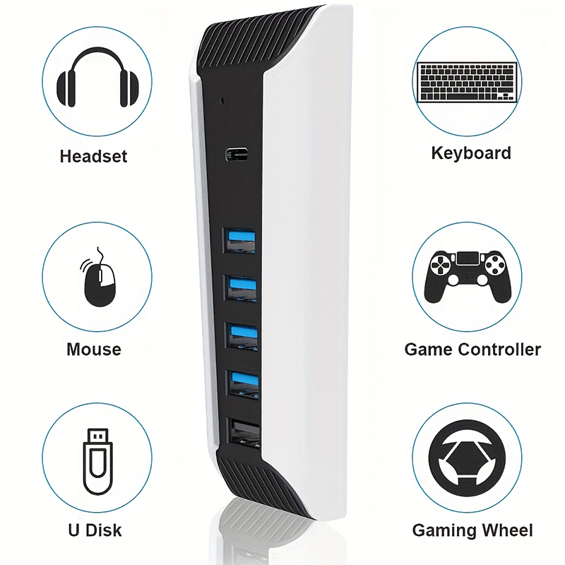 Gaming Keyboard Splitter - 5 in 1 USB Hub for