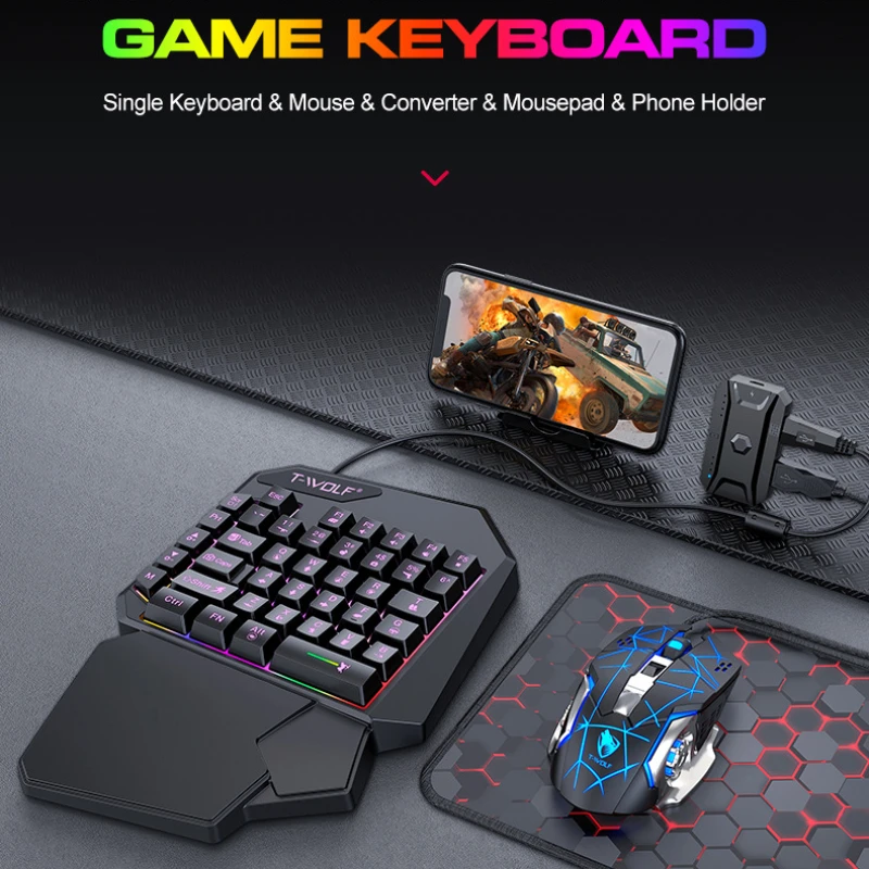 T-WOLF TF900 One Handed Keyboa - Gaming Keyboard Hand 评论和价格