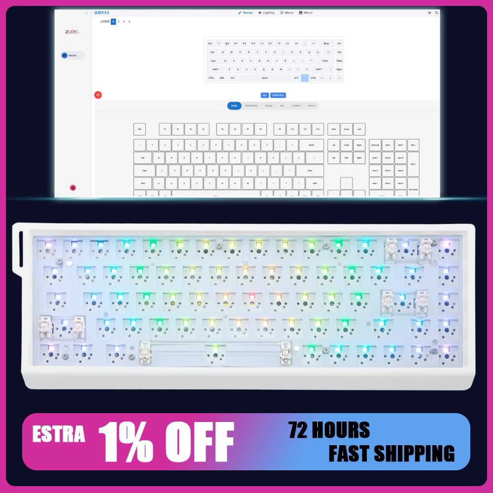 ZUOYA GMK68 Mechanical Keyboar - Hot Swap Pcb 评论和价格
