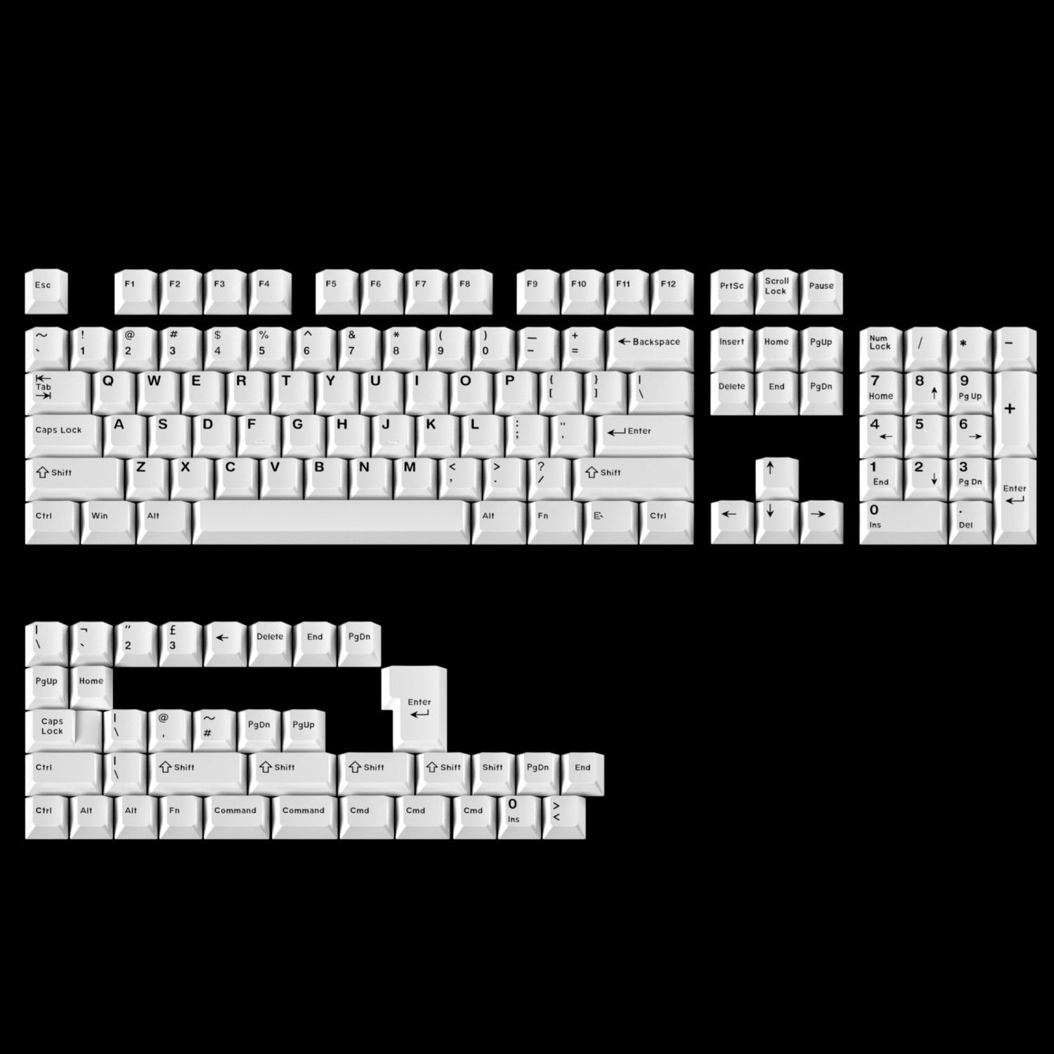 Minimalist Pure White Keycaps  - Gaming Keyboard Extension 评论和价格