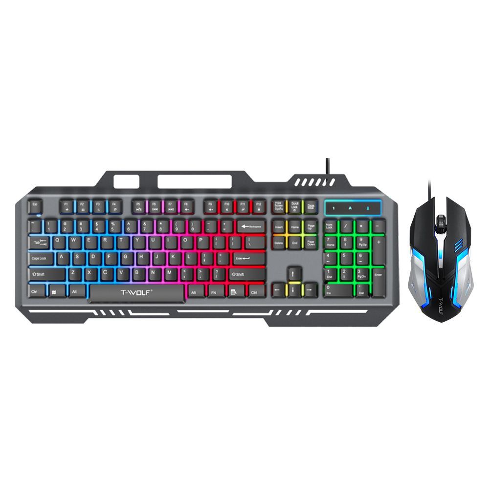 T WOLF TF600 Backlit Wired 104 - Gaming Keyboard And Mouse Combo 评论和价格