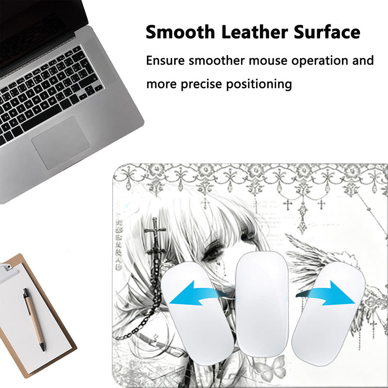 Leather Mousepad Black White A - Keyboard Gaming Black 评论和价格